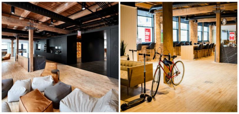 Collage of two images from Ansarada's office 