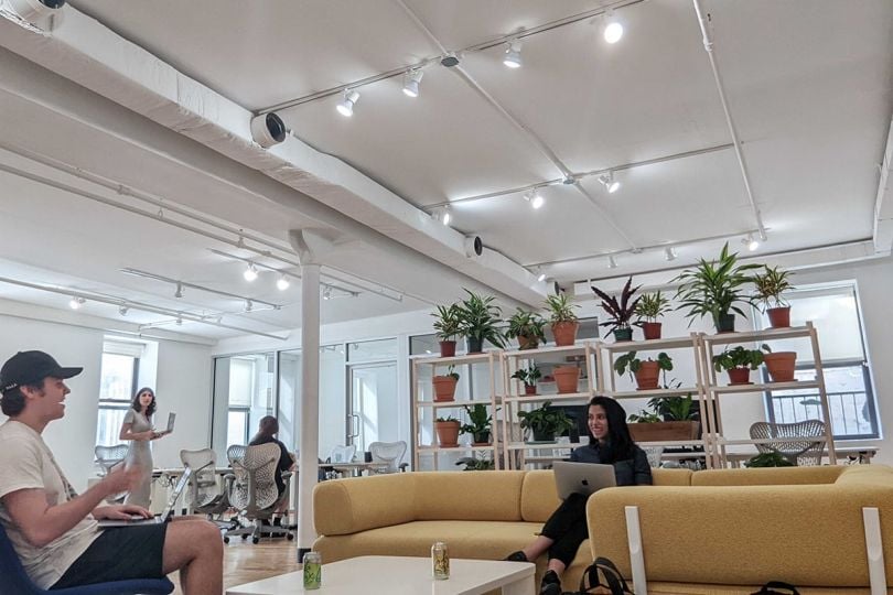Beam Impact team members in the office