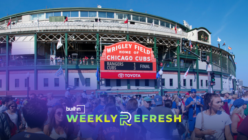 Photo of Wrigley Field stadium. 