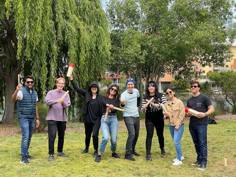 Crunchbase team members outside