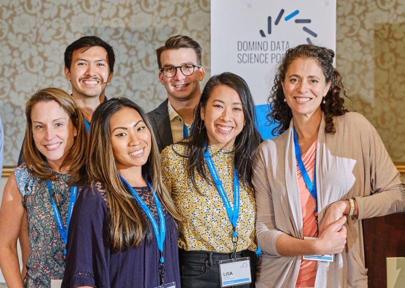 The Domino Data Lab team attends a conference.