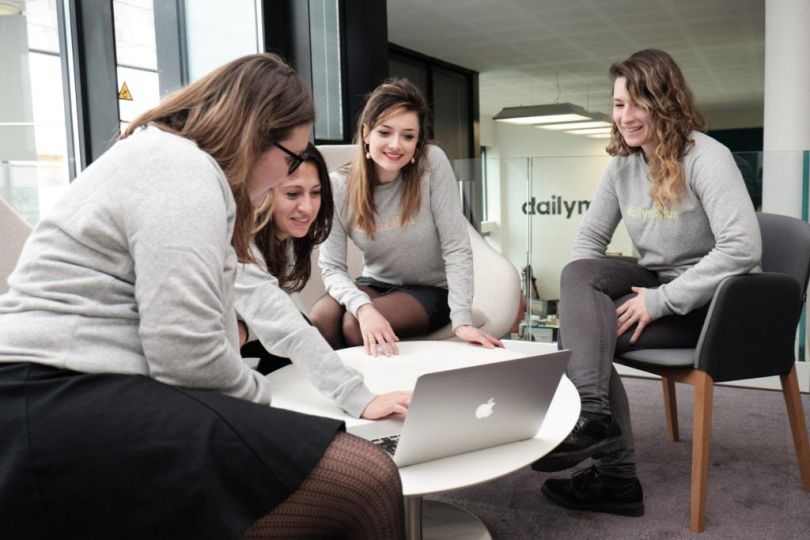 Dailymotion colleagues having a team huddle