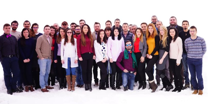 Eved team outside in snow