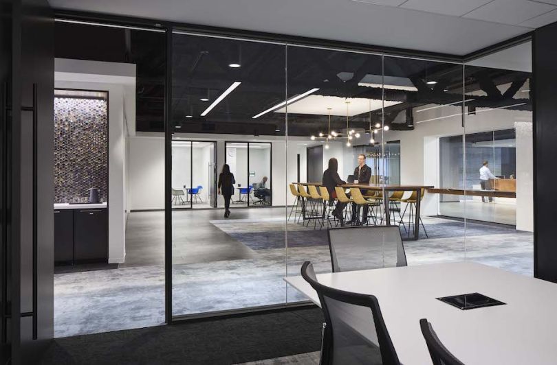 Photo of IMC Trading office taken from inside conference room