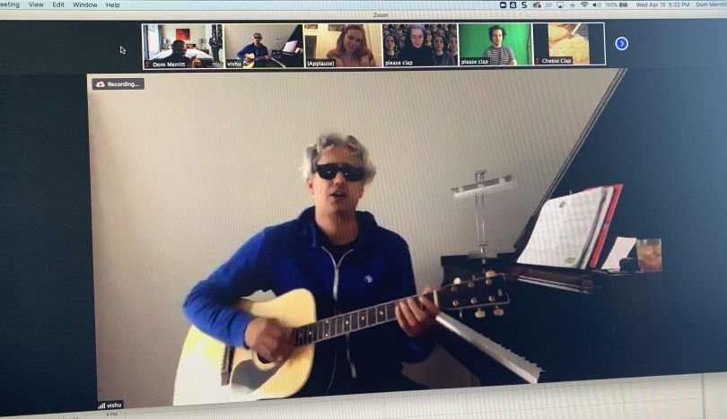 silly zoom call with coworkers at buildout