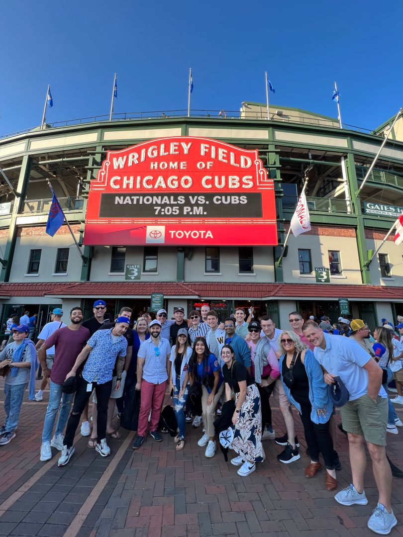 The CarAdvise team at a Chicago baseball game.