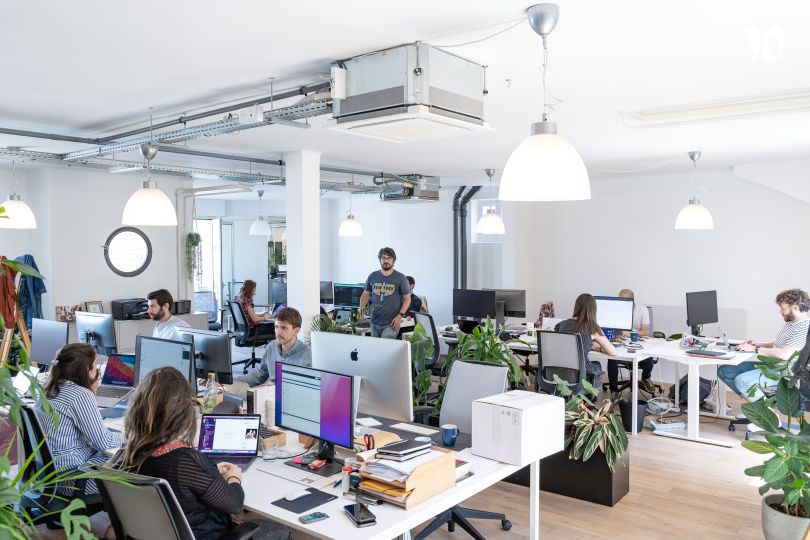 Inato's team working in their office.