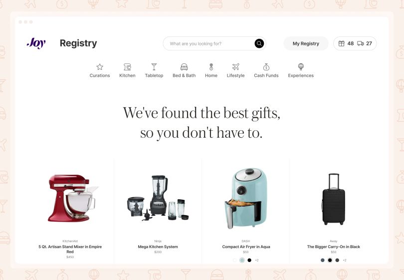 Screenshot of Joy's registry solution
