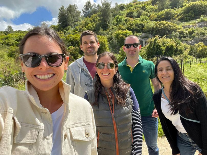 Kaltura team members taking a selfie outside