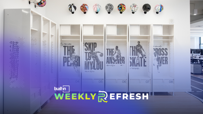 An interior photo of lockers in WSC Sports' new NYC office.