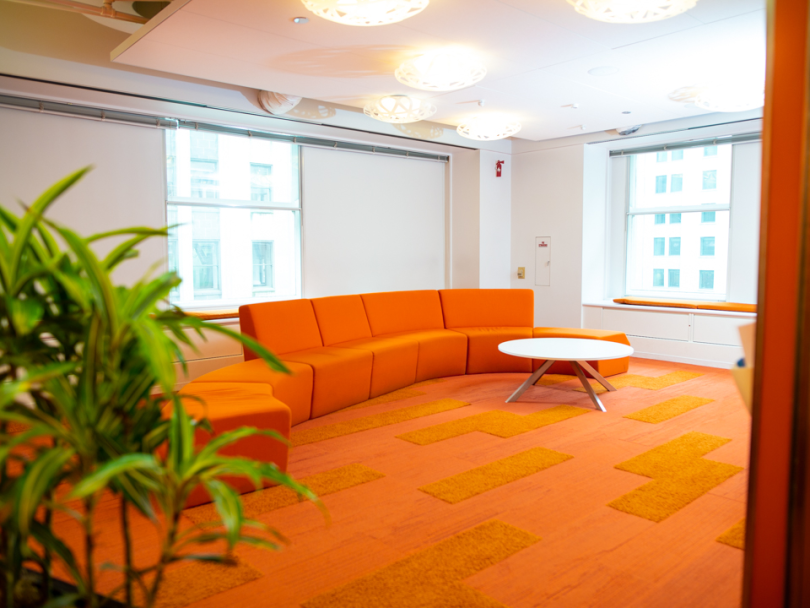 Orange room in Relativity's office