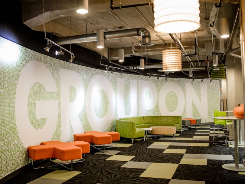 Groupon Logo wall
