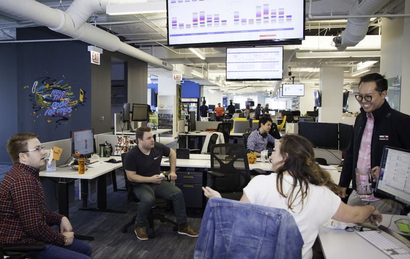 OppLoans team members having a conversation
