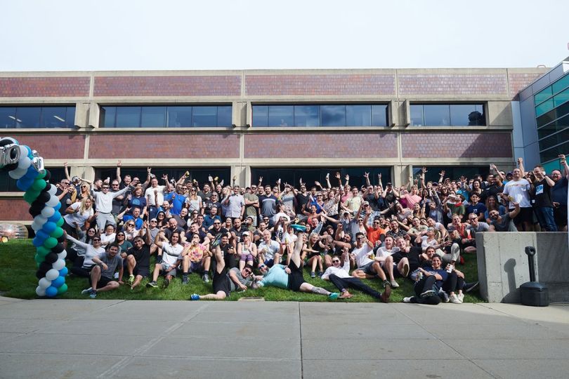OwnBackup group photo outside of the office building
