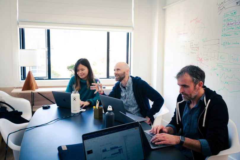 Rune Labs team members having a meeting in the office