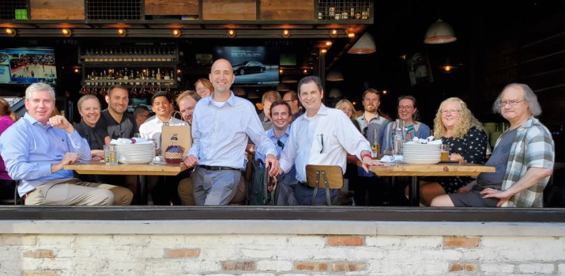 SDI Presence team at bar outing
