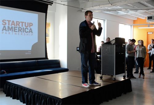 Scott Case speaks at Built In Chicago's launch event June 8, 2012, at 1871