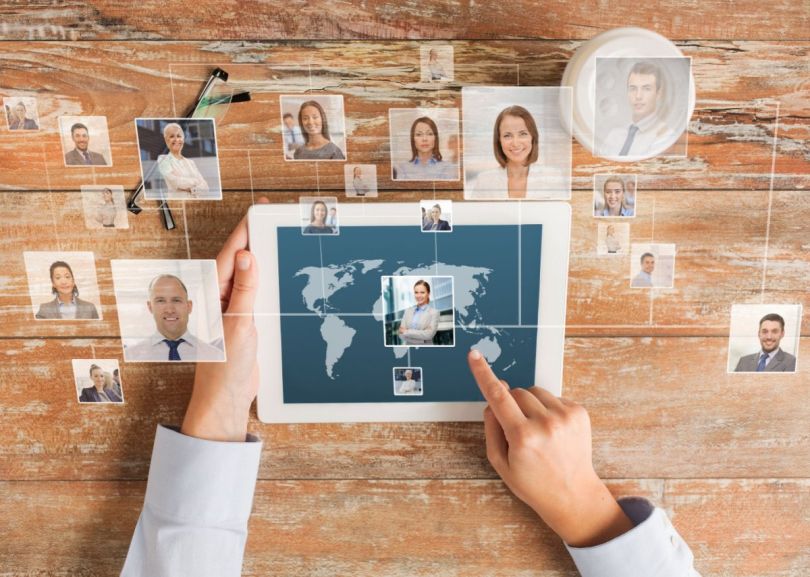 Render of digital network of individuals