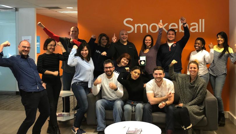 Smokeball team in their office