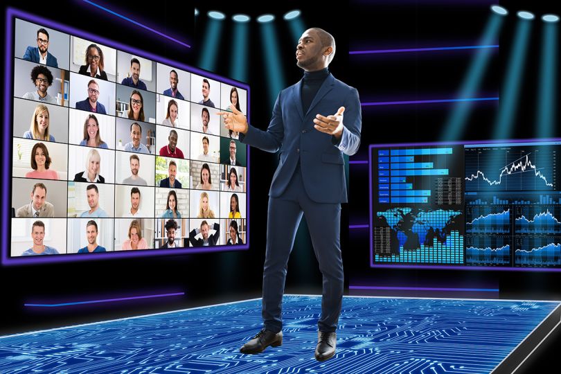 Virtual Video Conference Webinar Call.