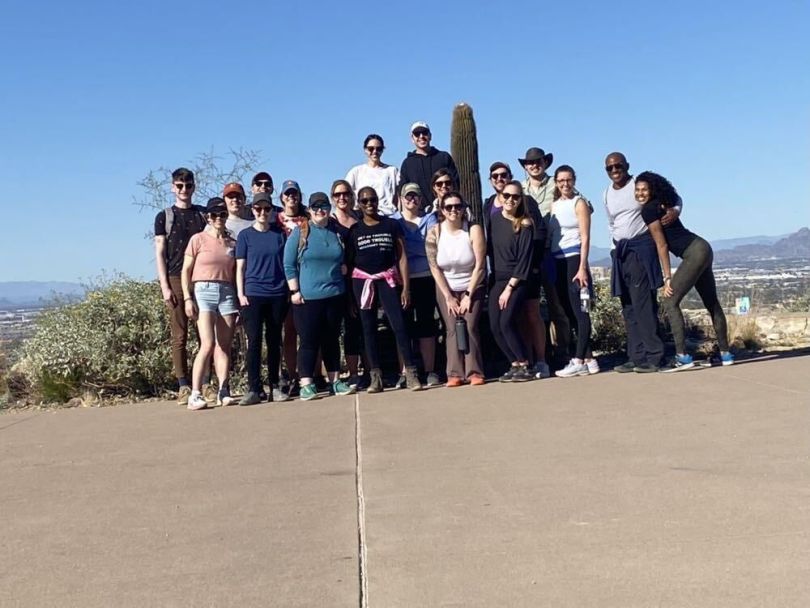 Syndio team outside on a hike