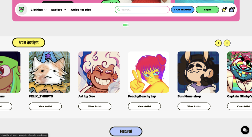 Teezr webpage