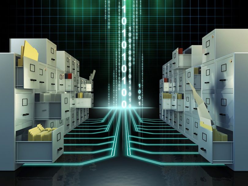 File cabinets in a digital space.