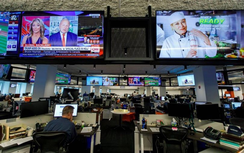 Tribune Publishing's open work area for staff