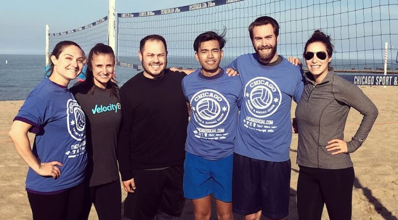 VelocityEHS team at volleyball outing