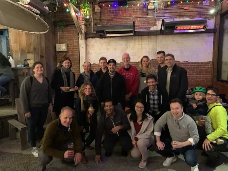 WeaveGrid team members out at a restaurant together