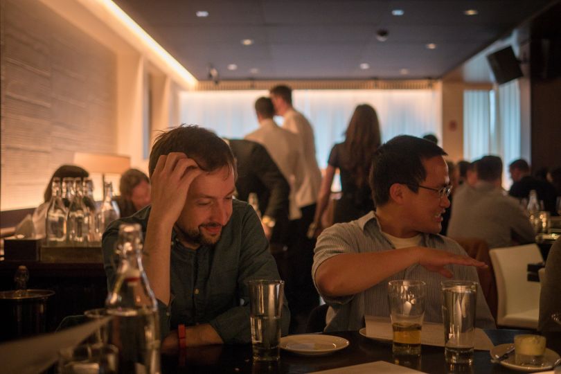 Wolverine employees at an expiration party.