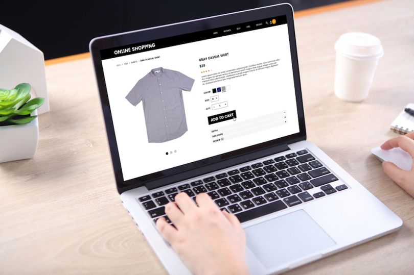 Person shopping online, possibly using Wunderman Commerce technology