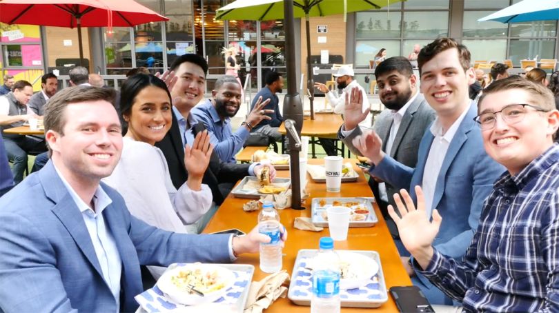 Zscaler team members at a restaurant together