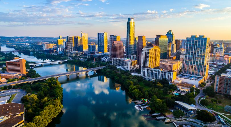 The Austin skyline is pictured.