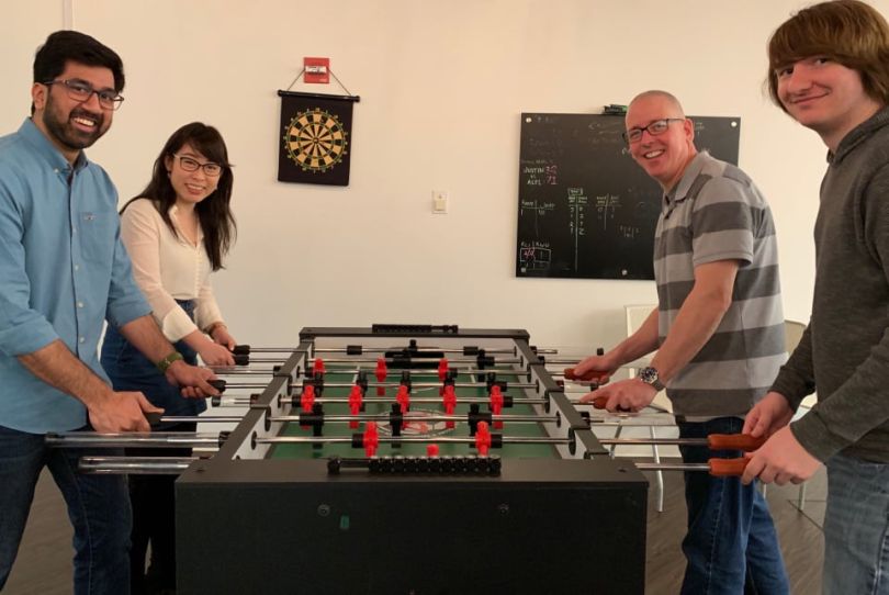 iManage team at fooseball table