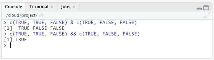 Using the && operator R.