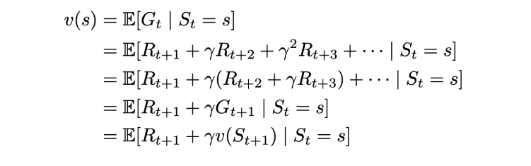 Solution for the Bellman equation of the state value function. 