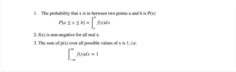 Continuous probability distribution example.