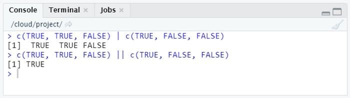 Using the || operator in R. 