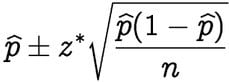 Confidence interval equation.