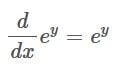 The derivative of e to the power of something is simply the same