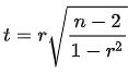 Statistical significance equation.