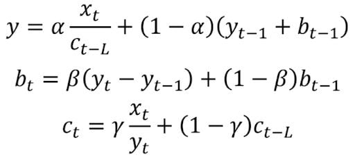 triple exponential smoothing equation