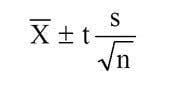 Confidence interval for sample.