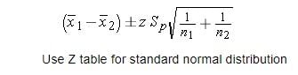 Z-table equation.