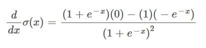 Quotient rule on the Sigmoid function