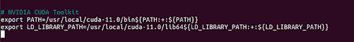 CUDA toolkit bashrc file
