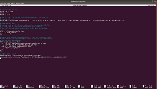 CUDA bashrc file