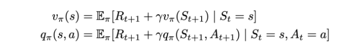 Bellman expectation equations for an MDP.