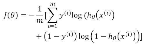 cost function for logistic regression